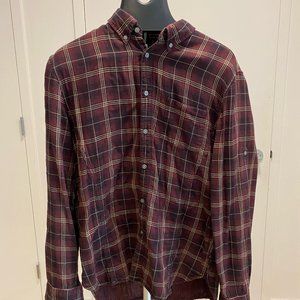 John Varvatos Red Plaid Buttondown